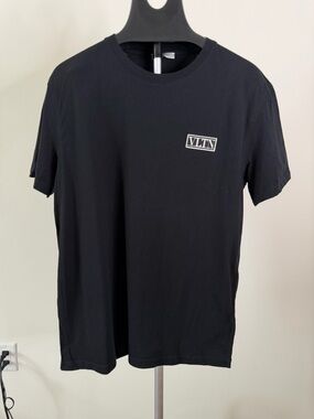 Valentino Black VLTN Logo Short Sleeve Tee - Men